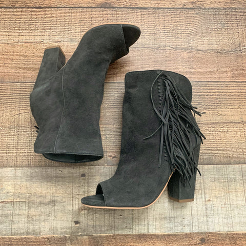 Dolce Vita Black Suede Peep Toe Booties- Size 6 see notes)