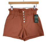 Wild Fable Brown Button Fly Paperbag Waist Shorts NWT- Size 4