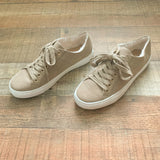 Loft Khaki Fur Lined Sneakers- Size 7