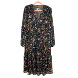 MINKPINK Black Floral Dress with Slip NWT- Size XS