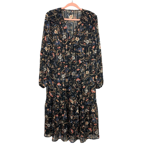 MINKPINK Black Floral Dress with Slip NWT- Size XS