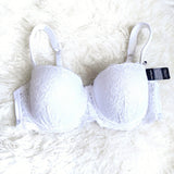 Kathy Ireland Intimates White Lace Padded Bra NWT - Size 40D