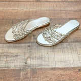 No Brand Gold Metallic Sandals- Size 37 (Like New Condition!)