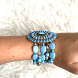 No Brand Light Blue Multi Strand Beaded Bracelet