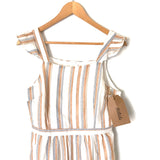 Listicle White Striped Apron Style Dress NWT- Size S
