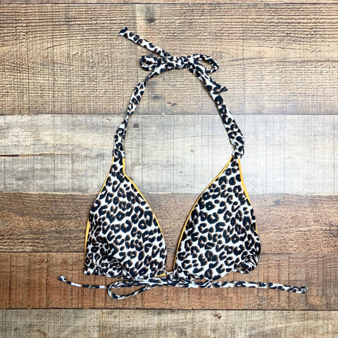 Becca (no tag) Animal Print/Golden Yellow Reversible Padded Triangle Bikini Top- Size ~M (we have matching bottoms, see notes)