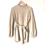 Etophe Studios Cream Chenille Belted Sweater Dress- Size S
