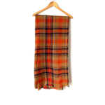 Zara Orange Plaid Blanket Scarf