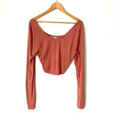 Free People Beach Mauve Long Sleeve Crop Top- Size L