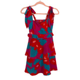 Show Me Your Mumu Red/Pink/Turquoise Smocked Back Tie Strap Dress- Size S