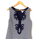Lilly Pulitzer Navy White Striped Embroidered Dress- Size XL