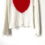 Aaron & Amber Heart Popcorn Knit Distressed Sweater NWT- Size S