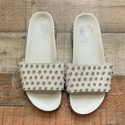 Vince Camuto Leather Studded Slide Sandals- Size 7 (BRAND NEW CONDITION)