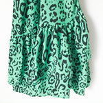 WAYF Green Leopard Print Ruffle Mini Dress NWT- Size XS