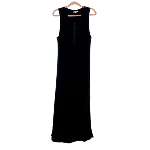 Z Supply Black Sleeveless Button Front with Side Slits Dress- Size M