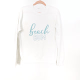 No Brand White Beach Bum Crewneck Sweatshirt- Size~S (See Notes)