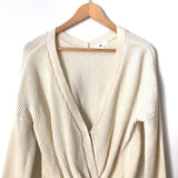 BP Cream Open Knit Twist Front Sweater- Size S