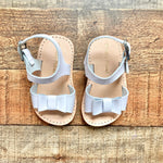 Freshly Picked Shiny White Bow Sandals- Size 3 (Brand New Condition)