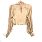 L'Academie Blush Satin Crop Top Blouse NWT- Size S (sold out online)