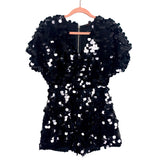 Endless Rose Black Dolman Sleeve Sequin Romper- Size XS