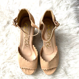 Ccocci Suede Scalloped Espadrilles- Size 9