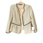 Zara Tweed Open Front Tweed Peplum Jacket NWT- Size L