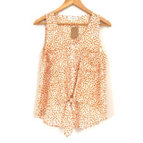 Vestique Animal Print Button Up Tie Front Tank Blouse NWT- Size S