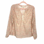 Dylan Floral V-Neck Long Sleeve Semi Sheer Blouse NWT- Size XL