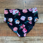 Pink Desert Black Le Fleur Tie Front High Waisted Bikini Bottoms- Size XL