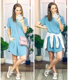 STORY Green Cuffed Sleeve T-Shirt Dress- Size S