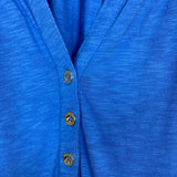 Lilly Pulitzer Blue Half Button Up Smocked Neckline Dress with Roll Tab Sleeves- Size XL (see notes)