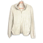 Amaryllis x Ashlee Nichols Cream Plush Zip Up Jacket- Size M