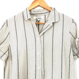 Damsel + The Odells Tan Pinstripe Button Up Cotton Dress with Drop Waist NWT- Size S