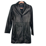 Reaction Kenneth Cole Black Faux Leather Belted Jacket- Size XS