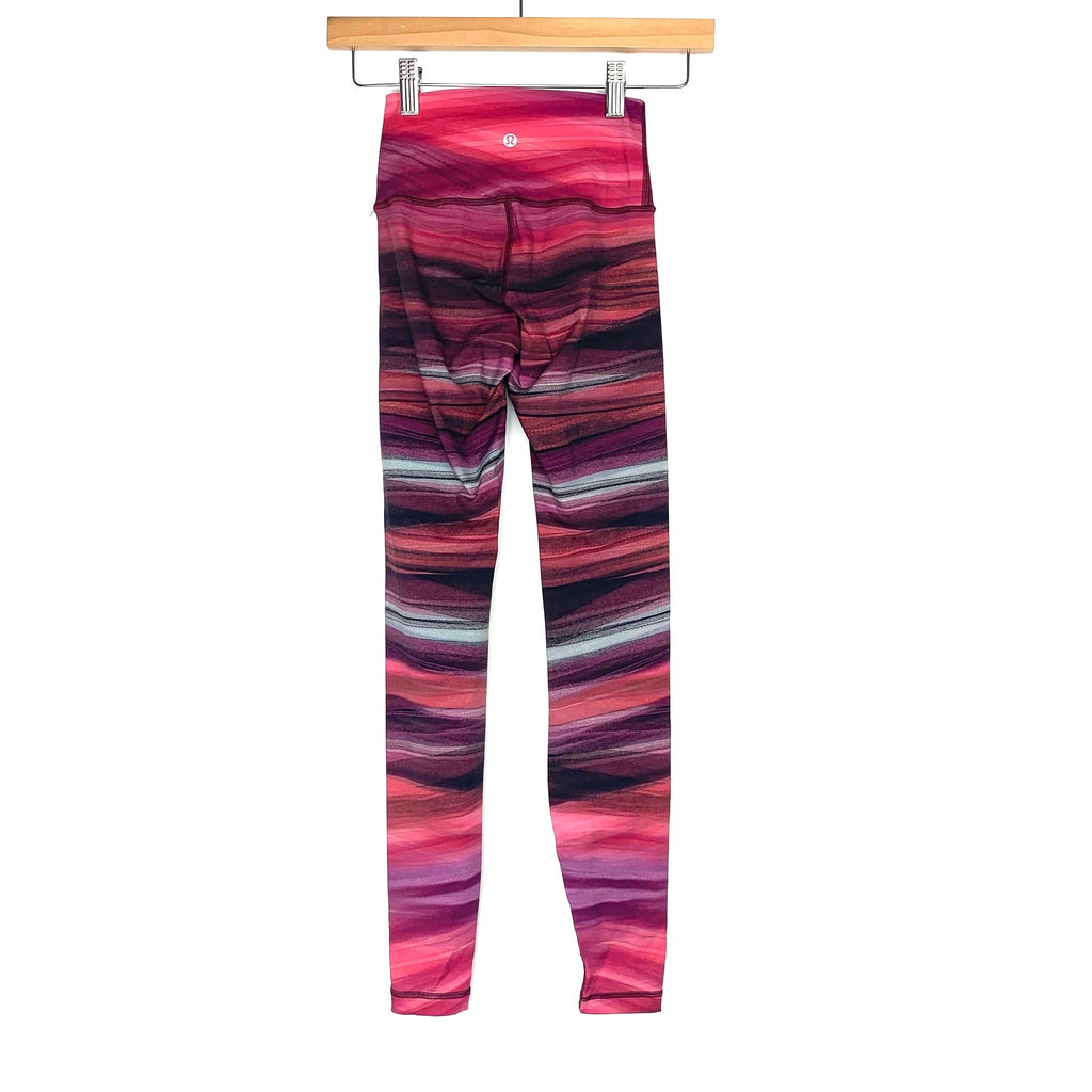 Lululemon Pinks and Purples Striped Ombre Leggings- Size 2 (Inseam