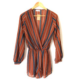 Vestique Rust Blue Striped Romper NWT- Size S