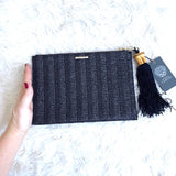 Vince Camuto Black Tassel Clutch NWT