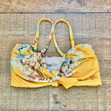 Albion Yellow Floral Padded Removable Strap Bikini Top- Size XS