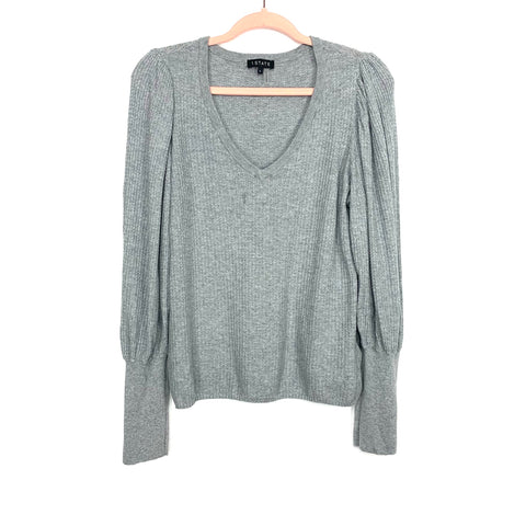 1.State Grey Thermal Balloon Sleeve Top- Size L