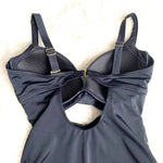 Swimsuits For All Black Padded Front Criss Cross Strap One Piece- Size 12