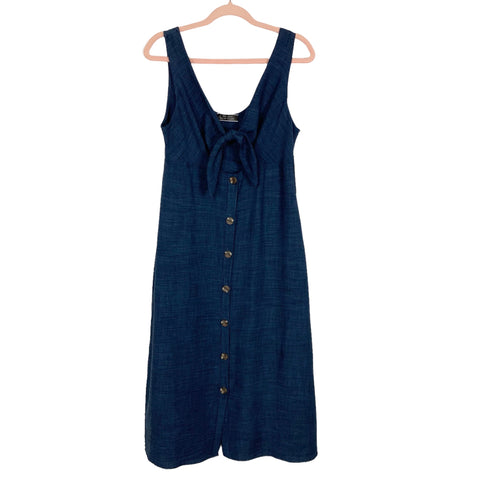 Blue Blush Front Cutout Button Up Dress NWT- Size L