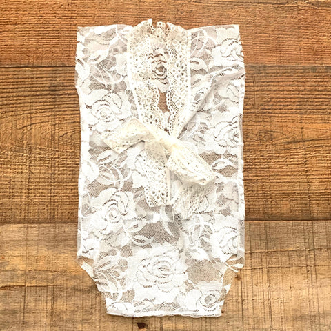 No Brand Baby Girl Lace Bodysuit- Size ~NB (see notes)