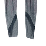 Lululemon Grey Heathered Front Zipper Leggings With Side Mesh & Pink Waistband- Size 4 (Inseam 24")