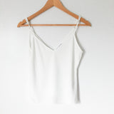 Zara White Ribbed Tank- Size S