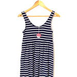 Pink Blush Maternity Navy Blue and White Striped Dress- Size S