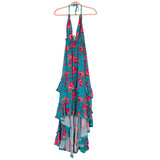 Hazel & Olive Turquoise Tropical Print Hi/Low Dress- Size ~S (sold out online, see notes)