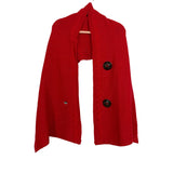 No Brand Red Button Cable Knit Shawl Scarf