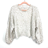 Time & Tru Animal Print Cropped Sweatshirt- Size M