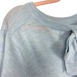 Club Monaco Light Blue Heathered Keena Bow Back 100% Wool Sweater- Size L (See Notes)