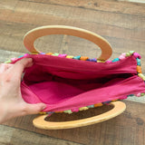 No Brand Multicolor Stripped Rattan Handbag